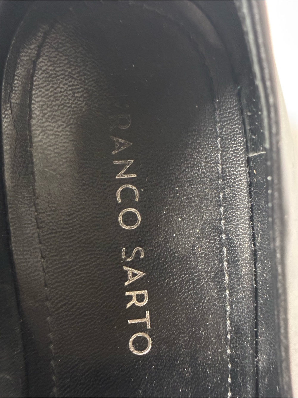 Franco Sarto Black Leather Slip-On Loafers - Picture 6 of 10